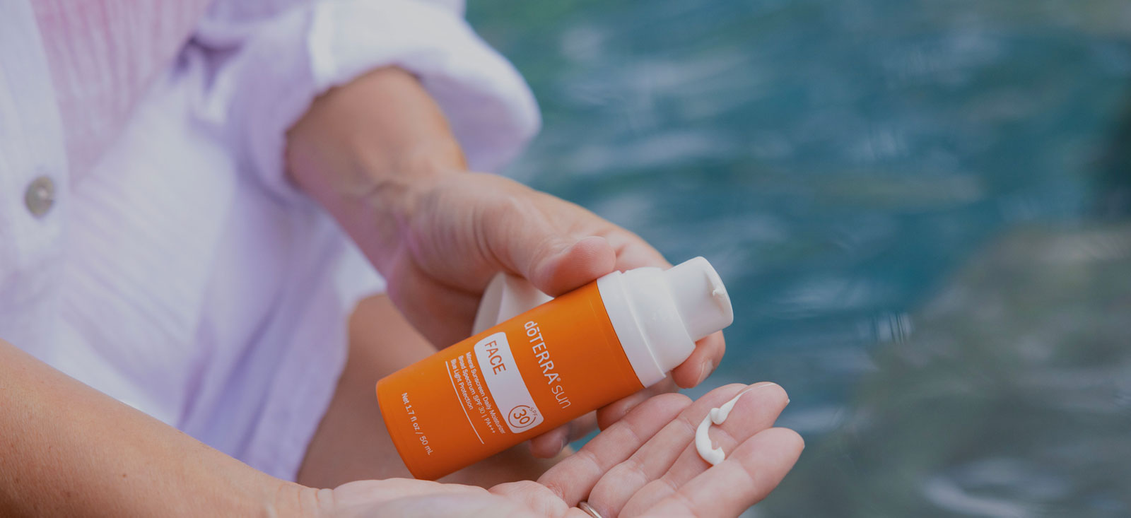 Sun Face Sunscreen applied to hand