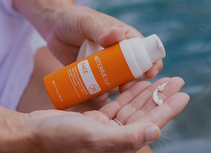 Sun Face Sunscreen applied to hand