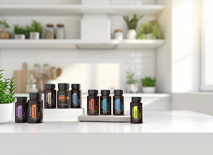 Various doTERRA Supplements on a table