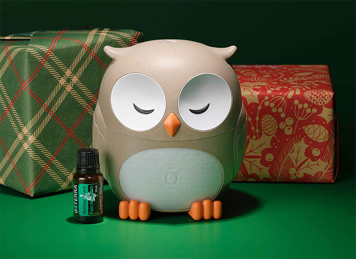 Owl Diffuser with Holiday Peace 15 mL Benefits Mobile