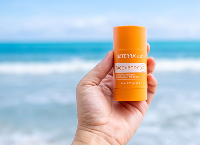 Hand holding Mineral Sunscreen