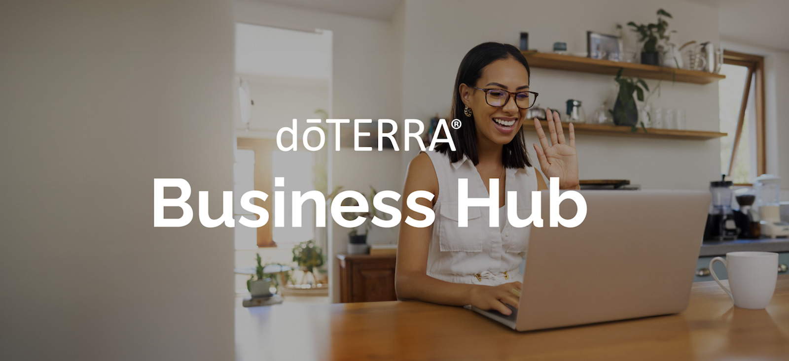 Woman in front of a laptop.