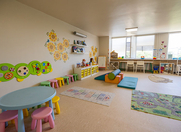 Colorful murals brighten the walls and create a welcoming atmosphere in a recently renovated children’s hospital in Bulgaria, supported by doTERRA.