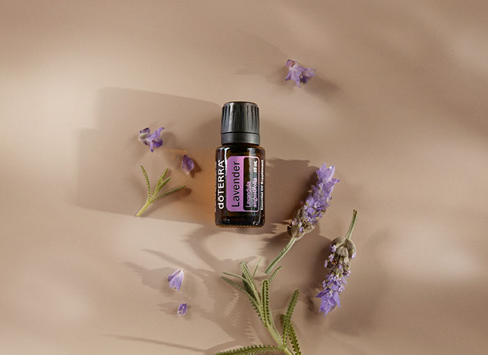 bottle of lavender essential oil