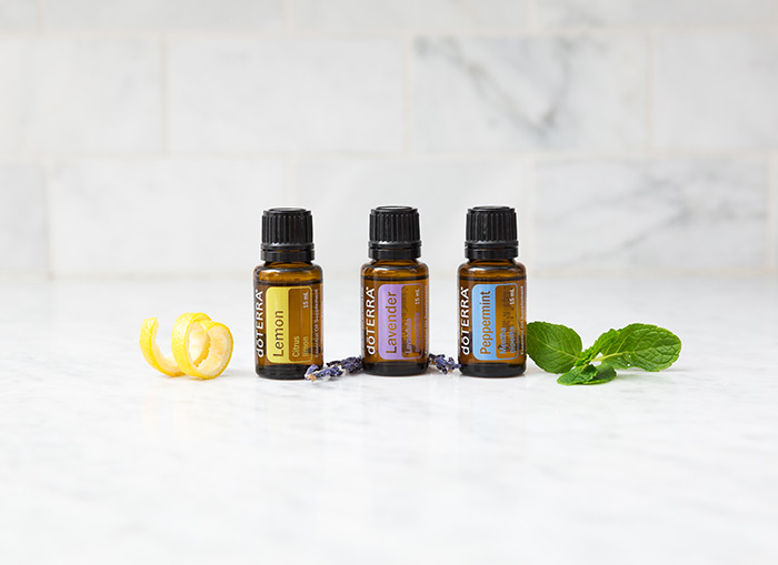 Lemon, Lavender, and Peppermint essential oils