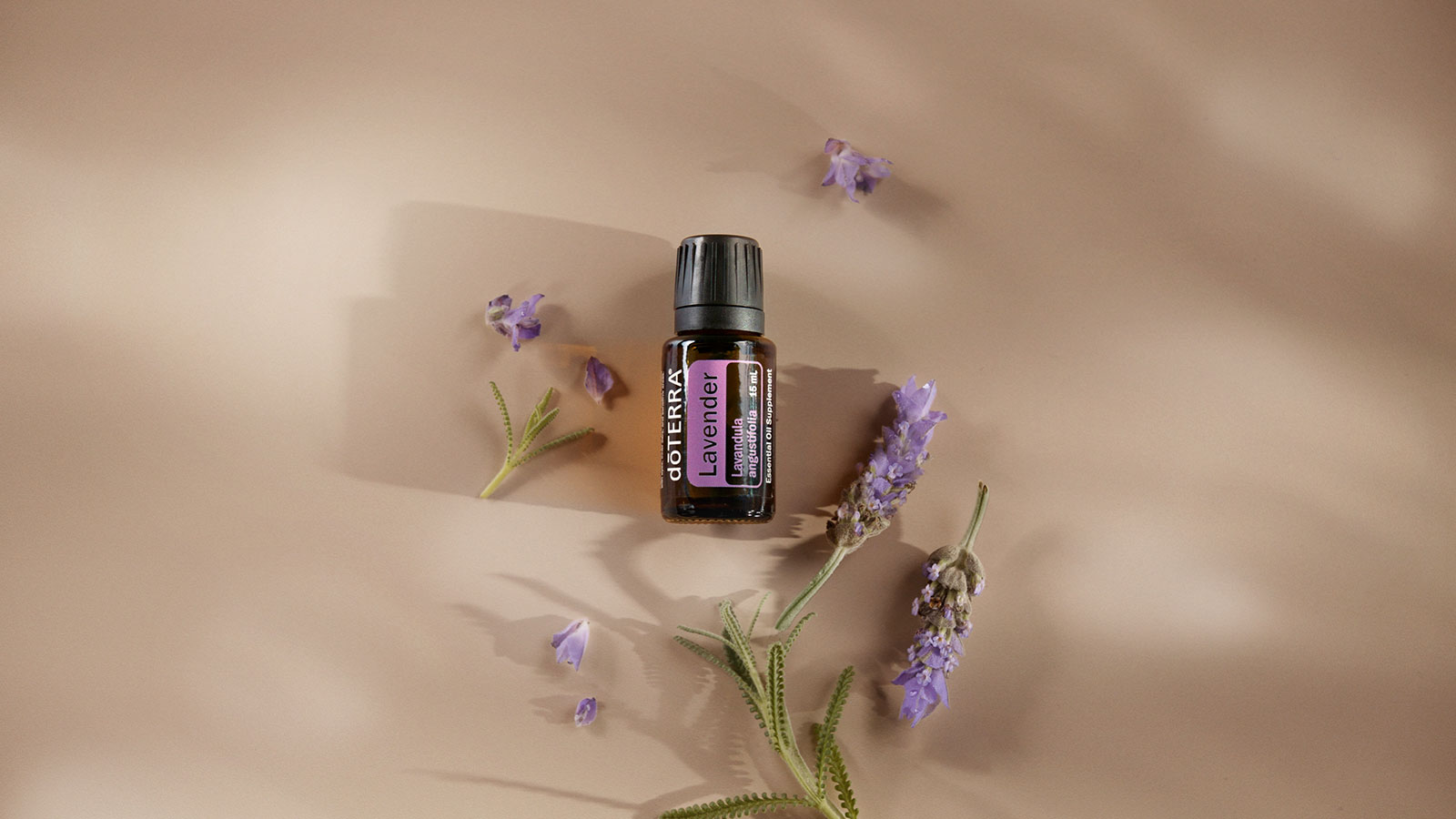 bottle of lavender essential oil